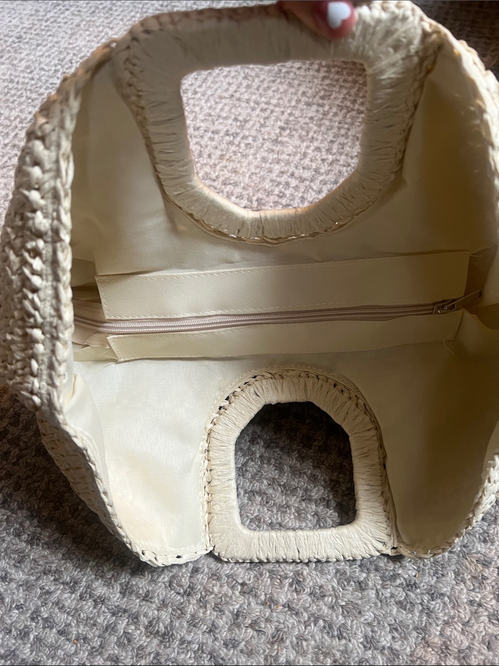 Ramla Raffia Half Moon Tote Straw Beige Resort Bag NWT - Picture 12 of 12